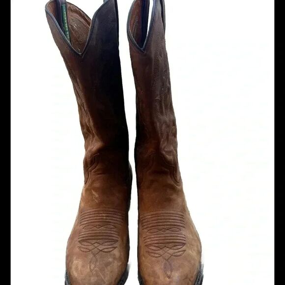 John Deere 50995 Brown Black Leather Western Cowboy Boots Men Size‎ 9M main image 7